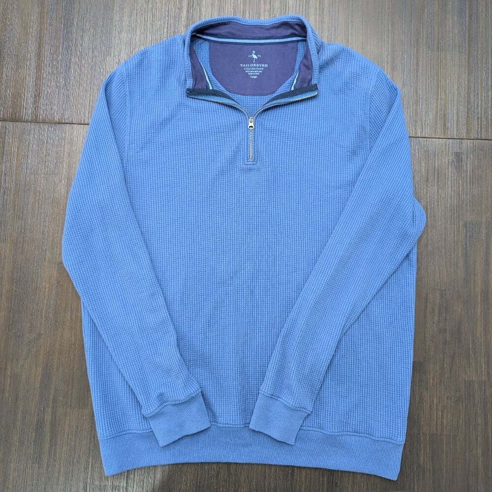 Tailorbyrd | Men's Large Blue Quarter-Zip Sweater